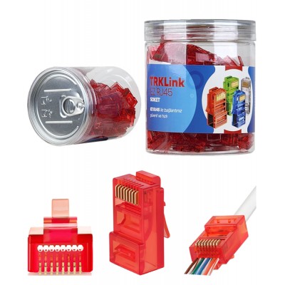 TRKLink TRK-EZ-RJ45-K KONNEKTÖR (KIRMIZI) 100 'lüPAKET TRK-N