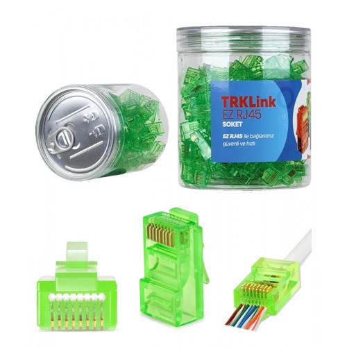 TRKLink TRK-EZ-RJ45-Y KONNEKTÖR (YEŞİL) 100 'lüPAKET TRK-N