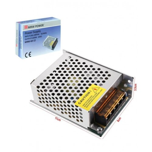 MERVESAN 12V 5A METAL ADAPTÖR EKO (MRW-60-12)