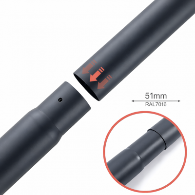 TRK-D200 / 2 Mt / 51mm Metal Direk Ek Uzatma (Fırın Boyalı)