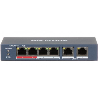 HİKVİSİON DS-3E0106P-E/M 10/100 4 PORT POE SWİTCH