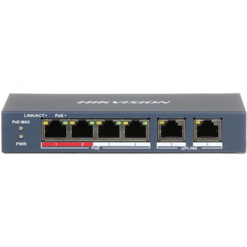HİKVİSİON DS-3E0106P-E/M 10/100 4 PORT POE SWİTCH