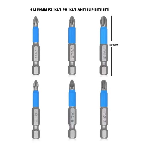 50MM 6 LI SOLIDFAST KAYDIRMAZ ANTI-SLIP UÇ SETİ - PH1/PH2/PH3/PZ1/ PZ2/PZ3