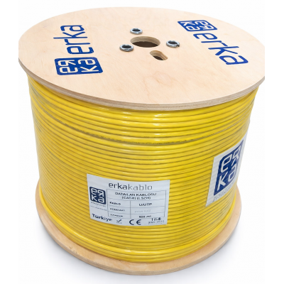 ERKA LAN CAT6 U/UTP BAKIR 500 METRE 4X2X23XAWG(HF) SARI (1L60-H140-0P1U)