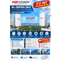 HIKVISION 300Mbps 1KM Outdoor Pasif PoE 2×MIMO Wireless Bridge DS-3WF0FA-2N/O(2LI) NOKTADAN NOKTAYA