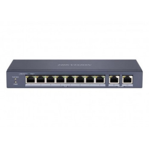 HIKVISION DS-3E0310P-E/M 8 PORT 10/100 + 2 PORT GIGABIT UPLINK 60W POE METAL KASA SWITCH 8+2