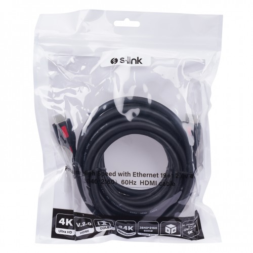 S-link SL-HDM4K105 5mt v2.0 4K 19+1 HDMI to HDMI (3840*2160) 60Hz Kablo 5 METRE
